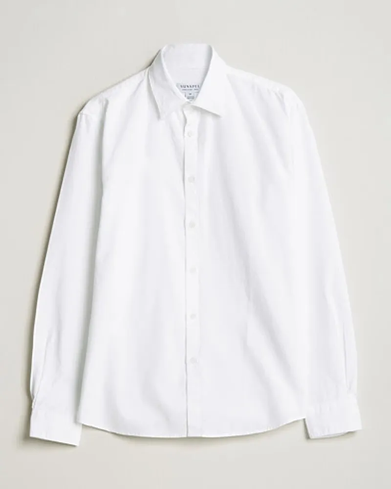 Sunspel Casual Oxford Shirt White Weiß