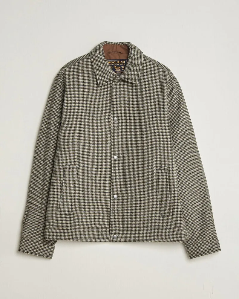 Woolrich Wool Check Light Padded Keating Shirt Jacket Brown Braun