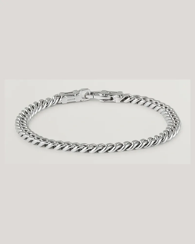 Tom Wood Curb Bracelet L Silver Silber