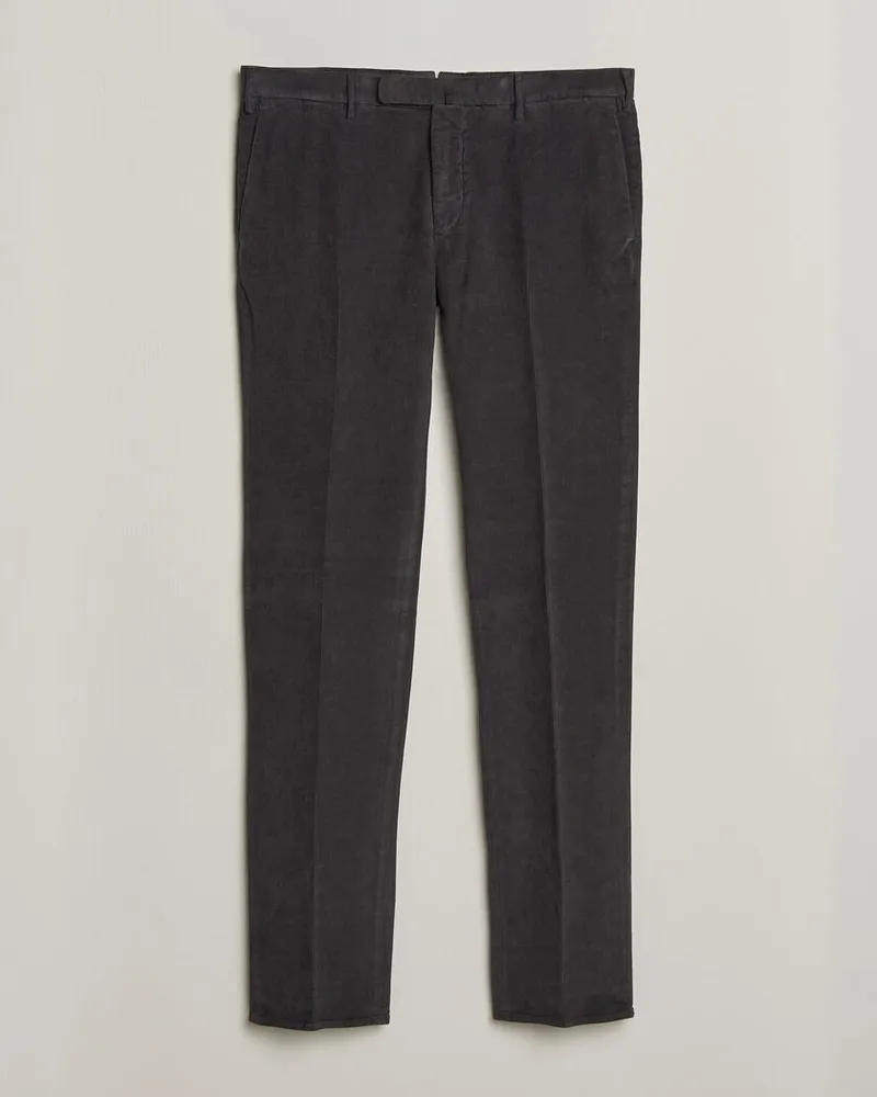 Incotex Slim Fit Baby Corduroy Trousers Dark Grey Grau