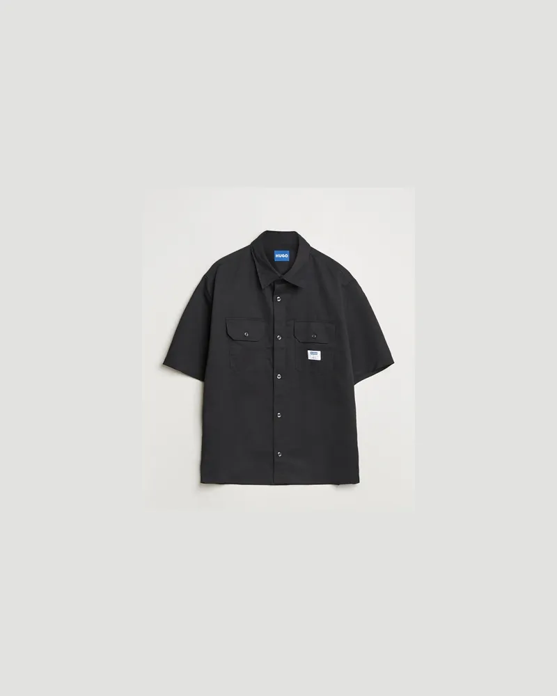 HUGO BOSS Ekyno Workwear Short Sleeve Shirt Black Schwarz