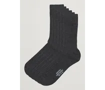 6-Pack True Baumwoll Strick Socks Antracite Melange