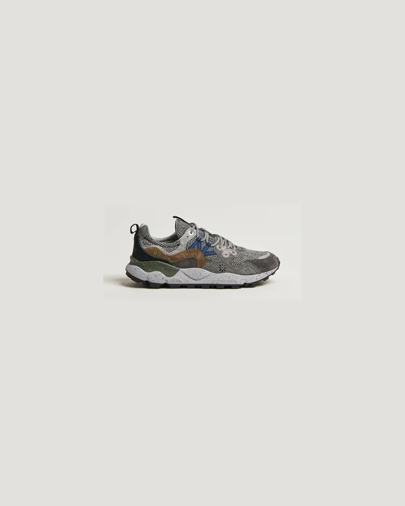 Flower MOUNTAIN Yamano 3 Suede/Tweed Wool Sneaker Grey Grau
