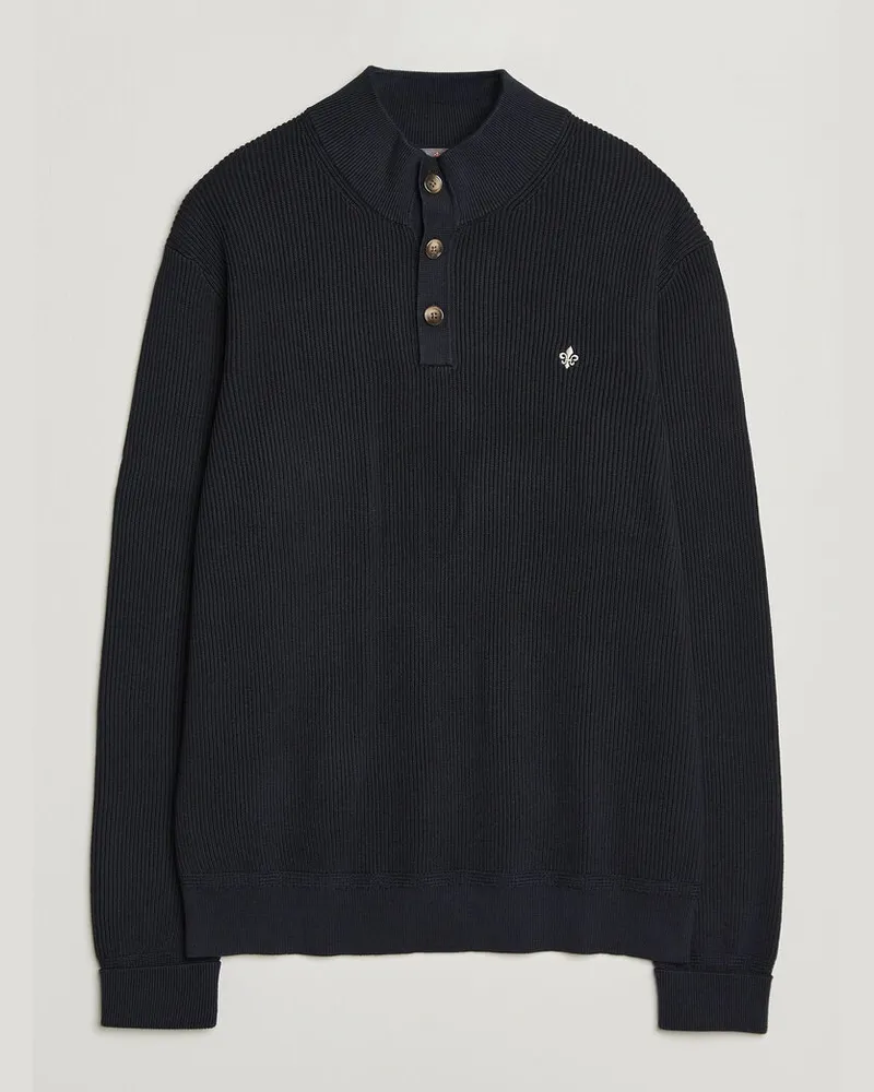 Morris Niall Half Button Sweater Old Blue Blau