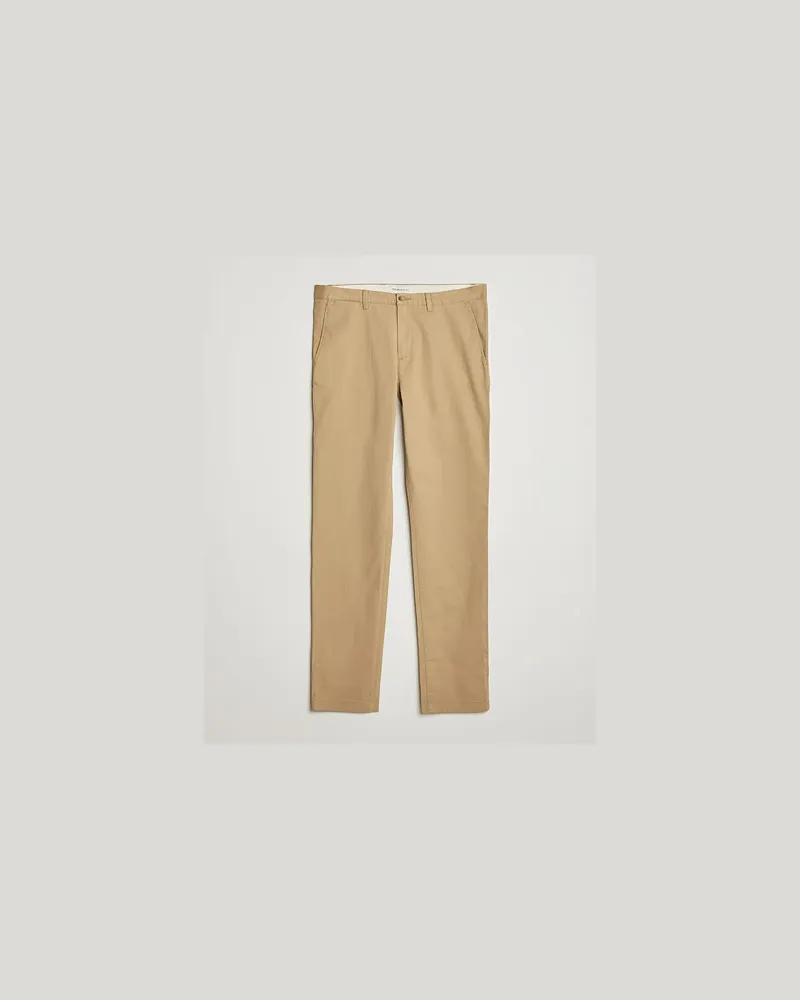 Gant Slim Fit Chinos Dark Khaki Beige