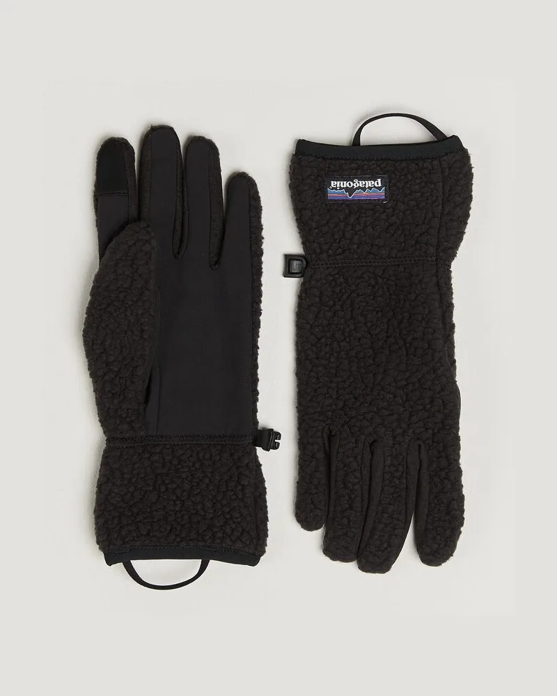 Patagonia Retro Pile Gloves Black Schwarz