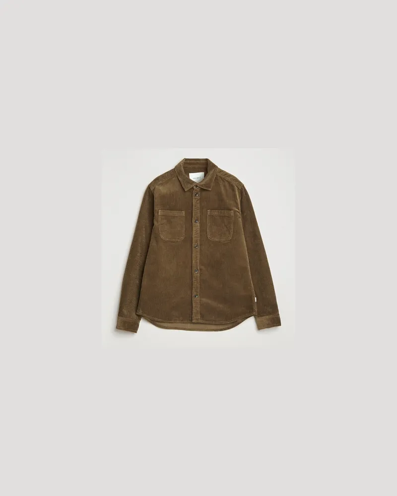 LES DEUX Kody Corduroy Overshirt Military Olive Grün