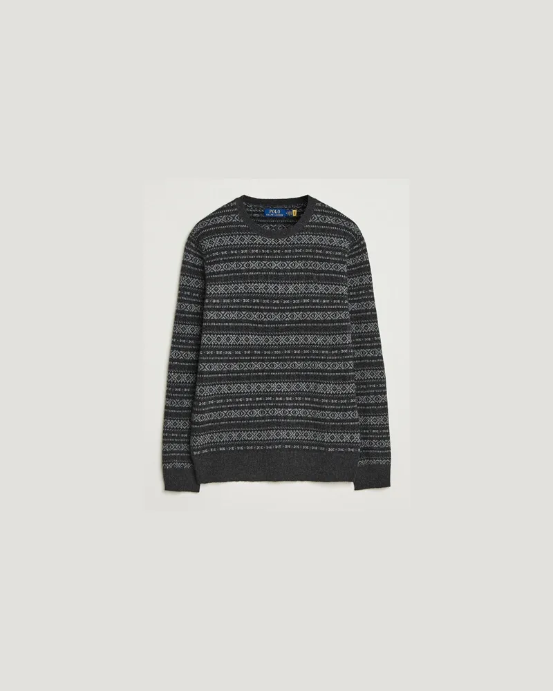 Ralph Lauren Fairisle Wool Sweater Charcoal Combo Grau