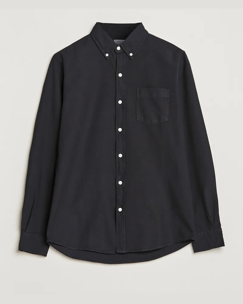 COLORFUL STANDARD Classic Organic Oxford Button Down Shirt Deep Black Schwarz