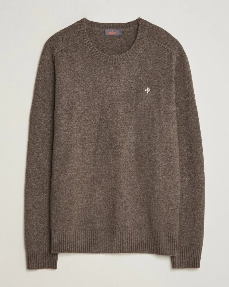 Morris Hertford Lambswool Crew Neck Brown Braun