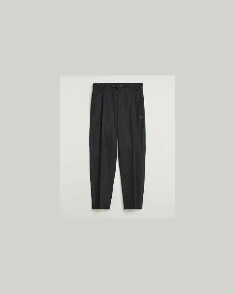 Fred Perry Blackwatch Tartan Taped Track Pants Black Schwarz
