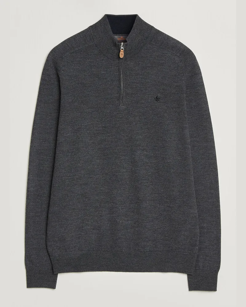 Morris John Merino Half Zip Grey Grau