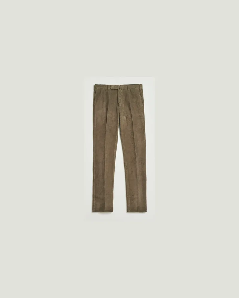 Incotex Slim Fit Baby Corduroy Trousers Taupe Braun