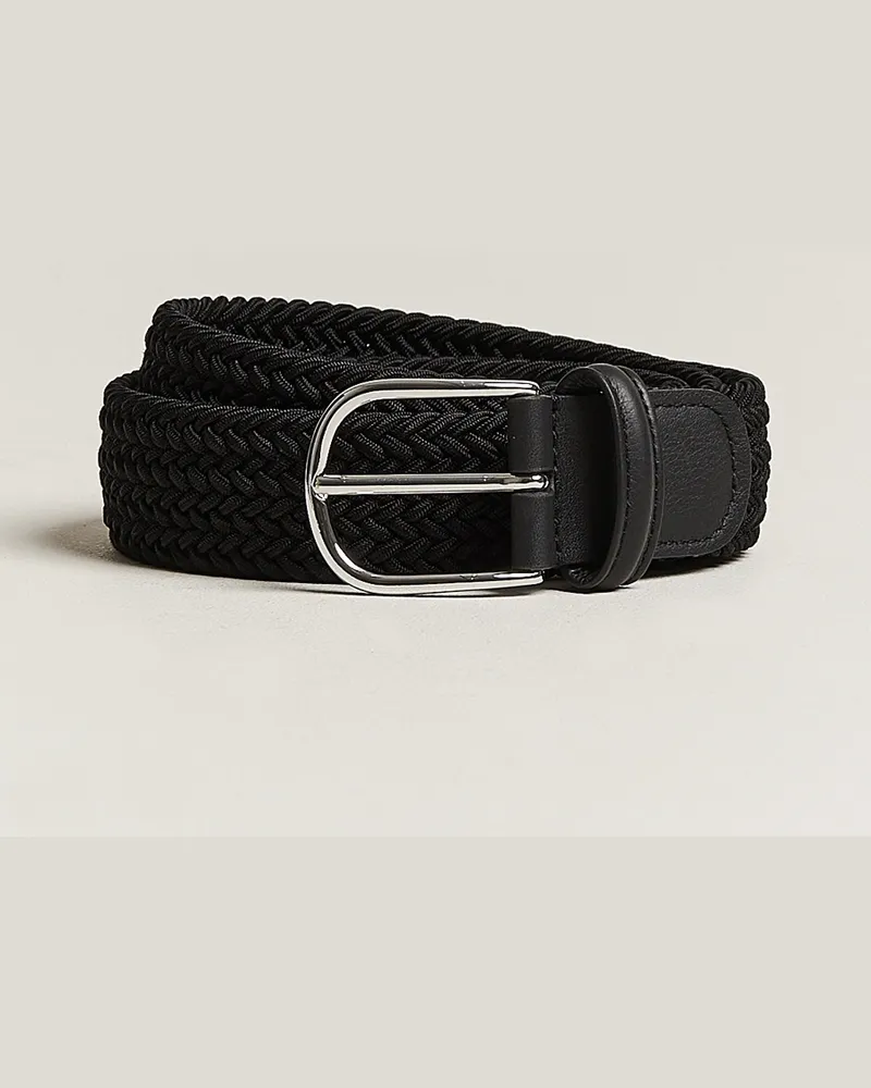 Anderson's Stretch Woven 3,5 cm Belt Black Schwarz