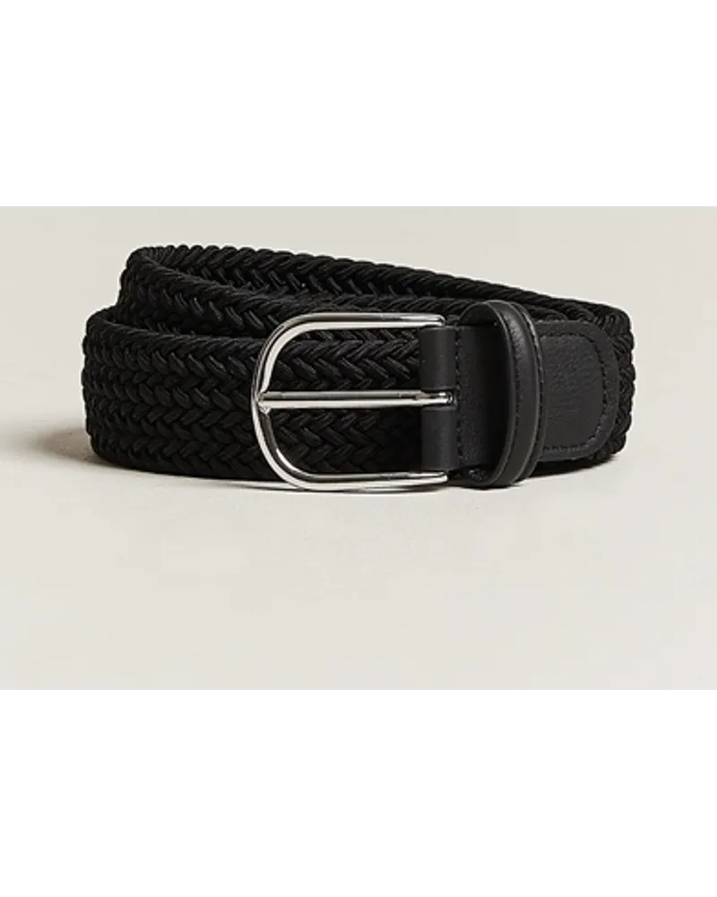 Anderson's Stretch Woven 3,5 cm Belt Black Schwarz