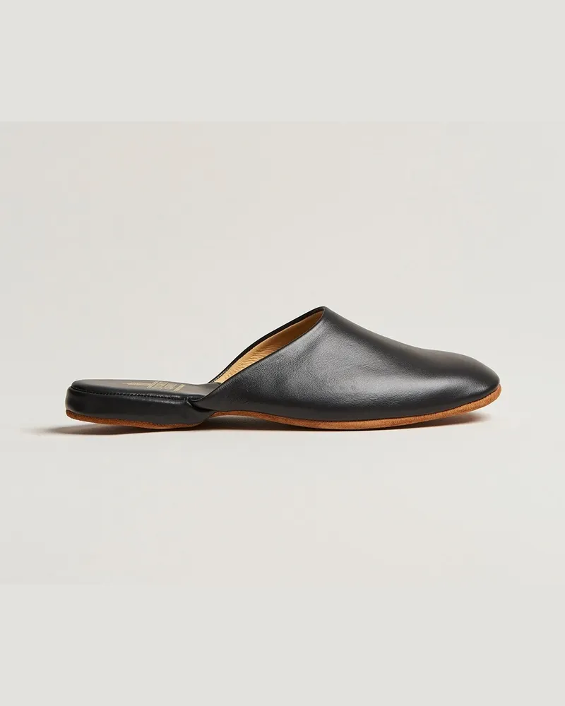 Crockett & Jones Mule Calf Home Slipper Black Schwarz