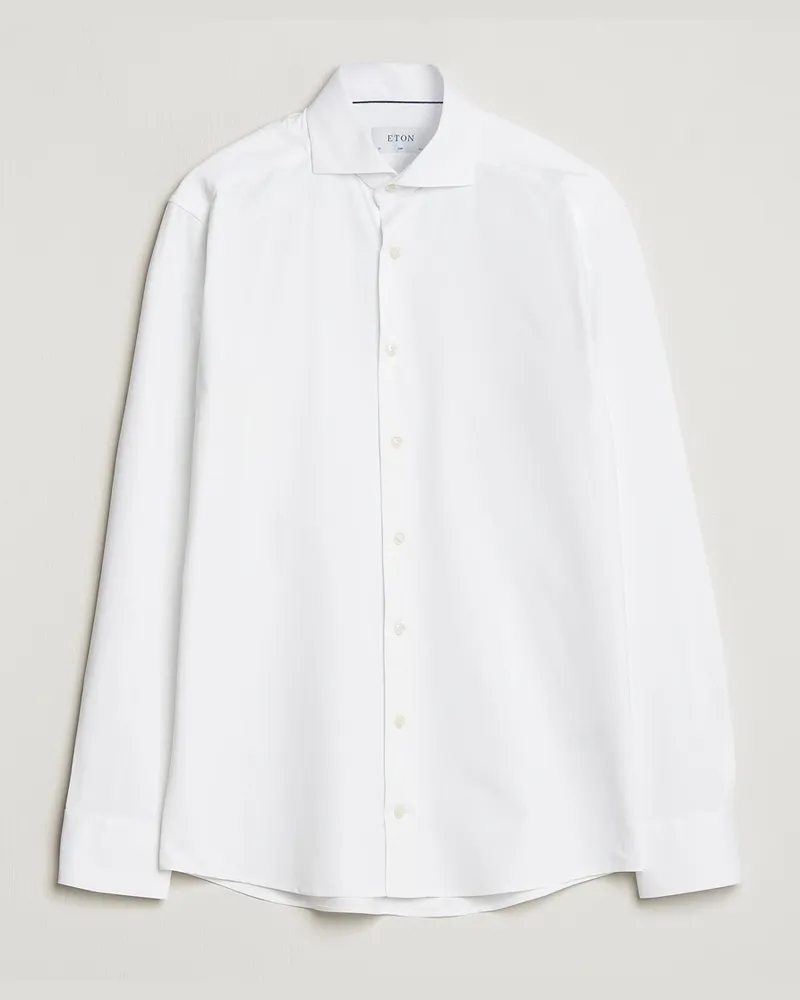 Eton Slim Fit Four Way Stretch Shirt White Weiß