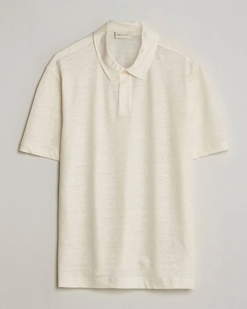 Gant Linen Polo Creamed White Weiß