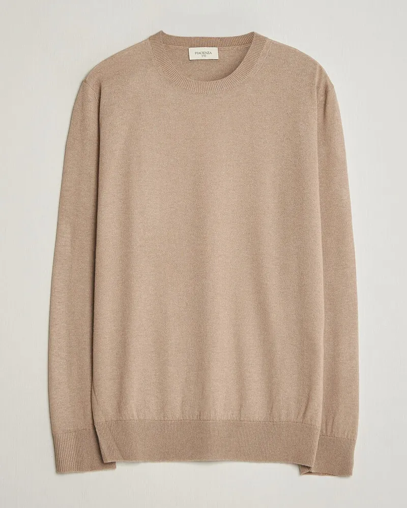 Piacenza Cashmere Soft Silk/Cashmere Crew Neck  Beige Beige