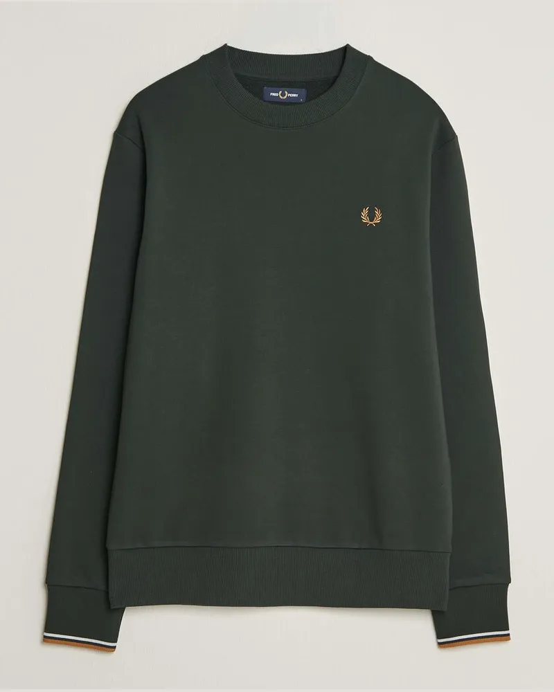 Fred Perry Crew Neck Sweatshirt Night Green Grün