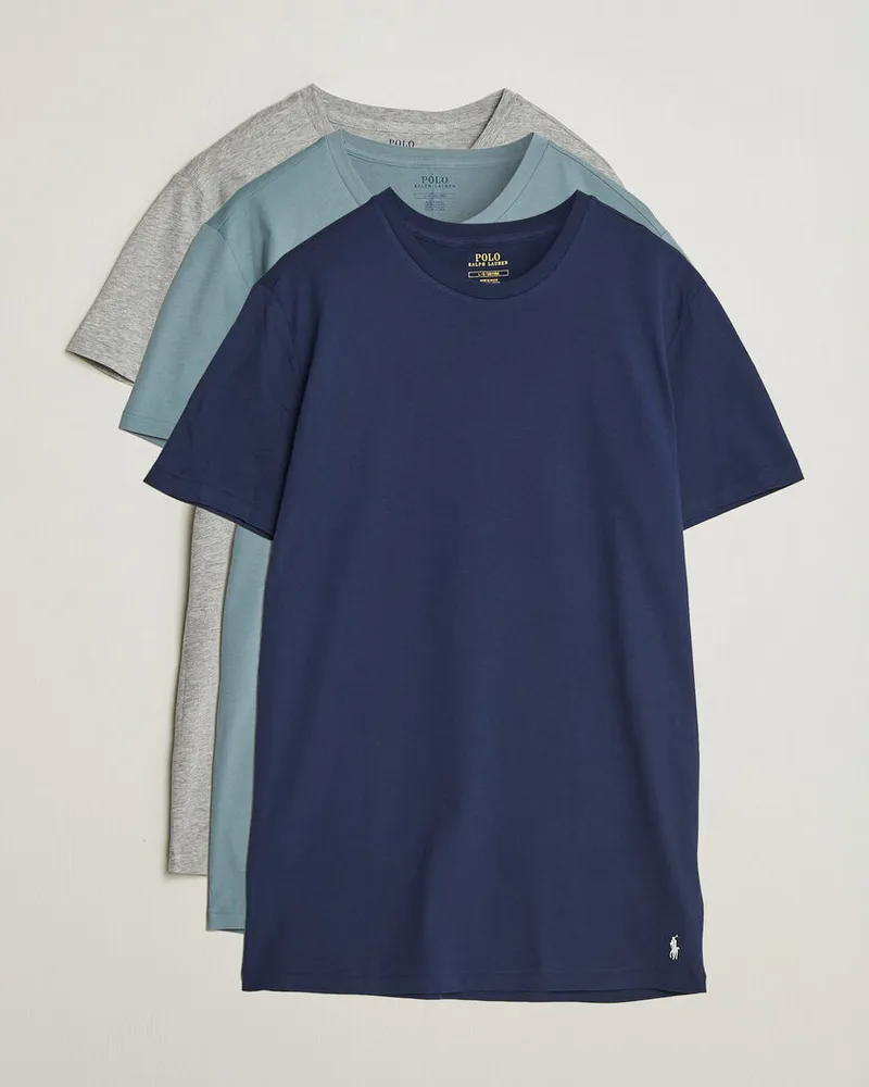 Ralph Lauren 3-Pack Crew Neck T-Shirt Grey/Navy/Blue Mehrfarbig