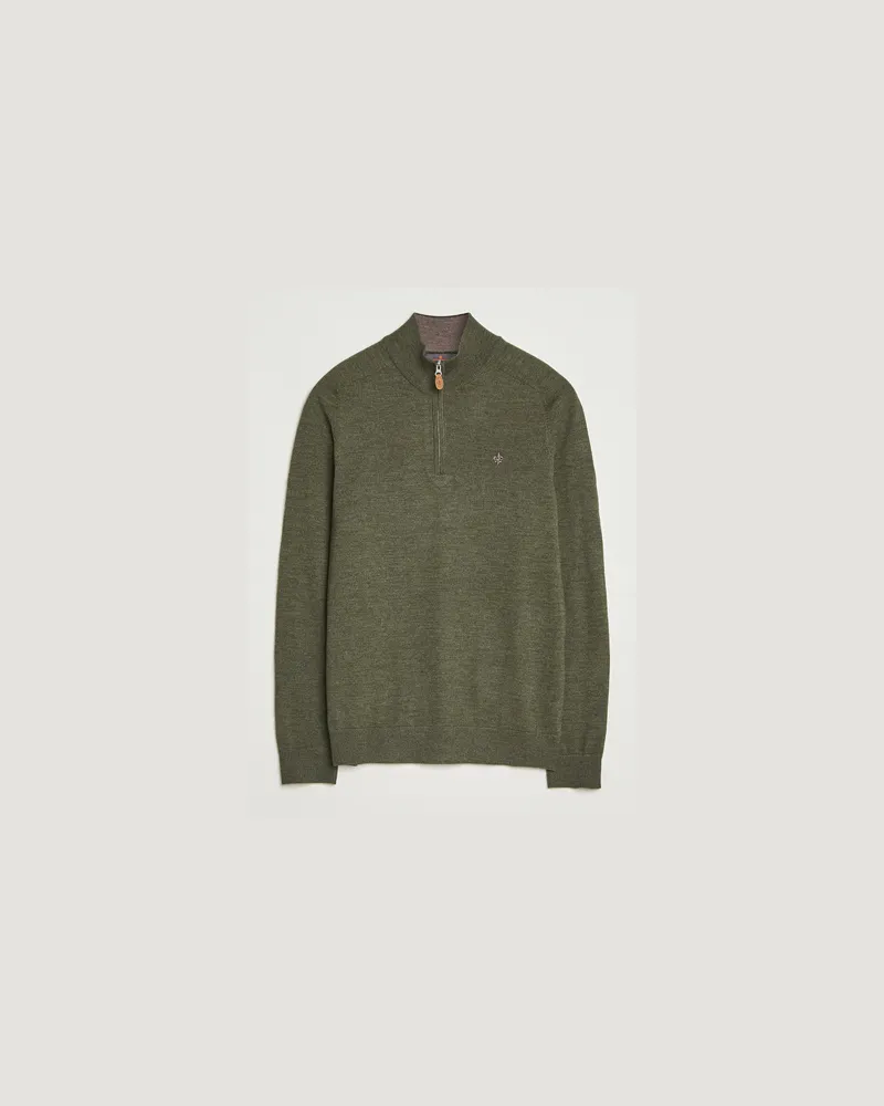 Morris John Merino Half Zip Olive 