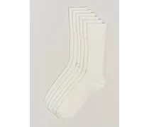 6-Pack Baumwoll Rib Socks White