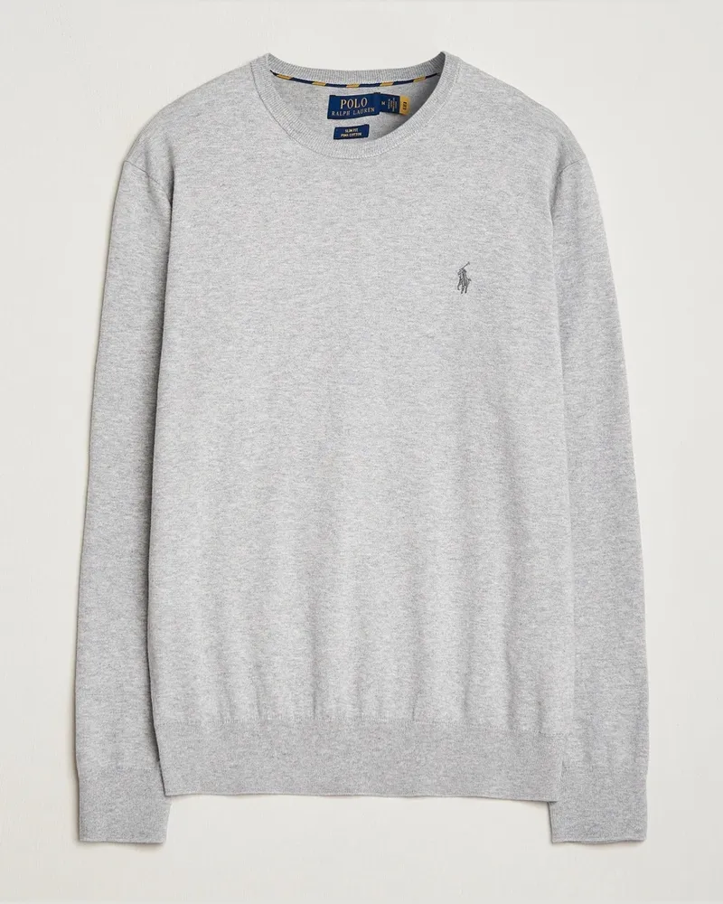 Ralph Lauren Pima Cotton Crew Neck Pullover Andover Heather Grau