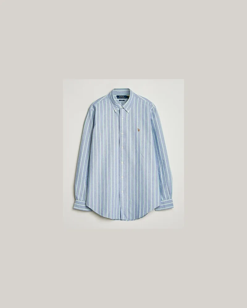 Ralph Lauren Custom Fit Striped Oxford Shirt Navy/Green/Multi Mehrfarbig