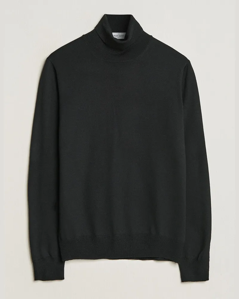 Gran Sasso Merino Fashion Fit Rollneck Black Schwarz