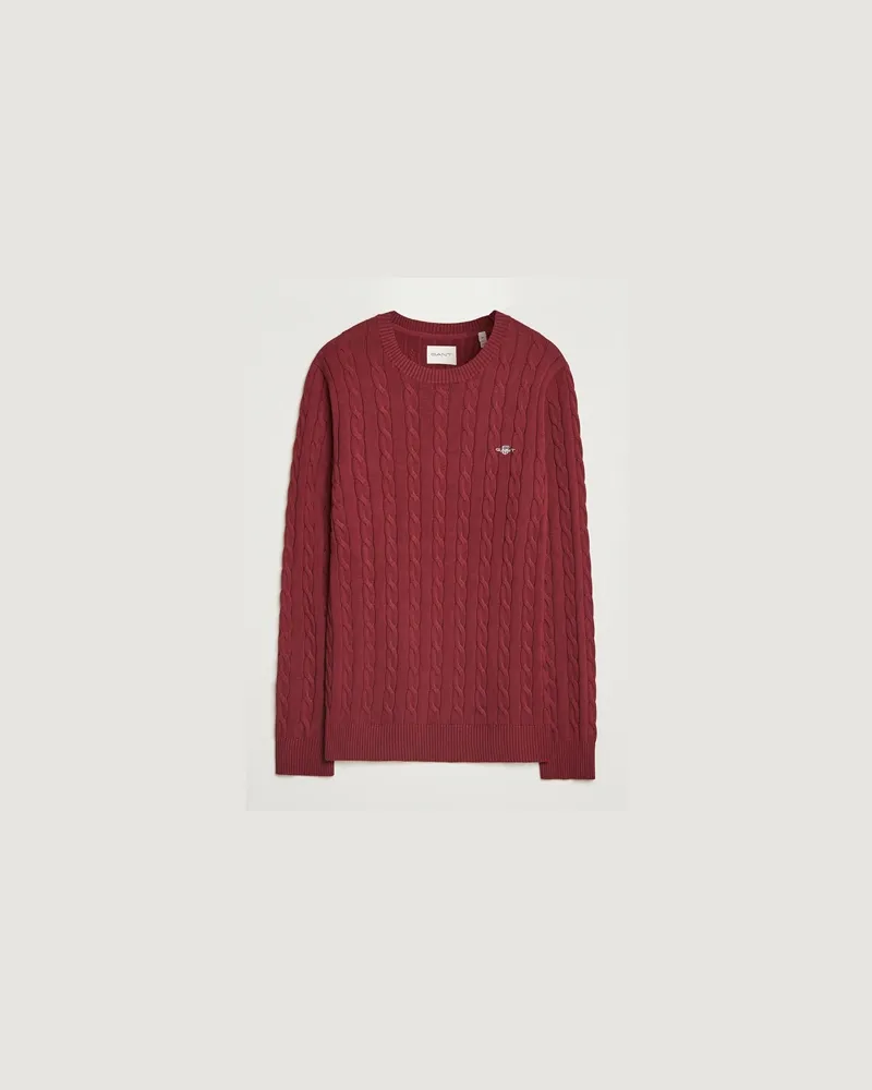 Gant Cotton Cable Crew Neck Plumped Red Rot