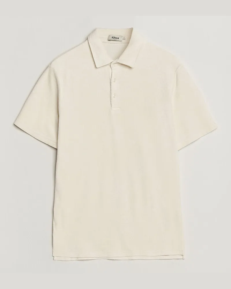 Altea Terry Cotton Polo Off White Weiß