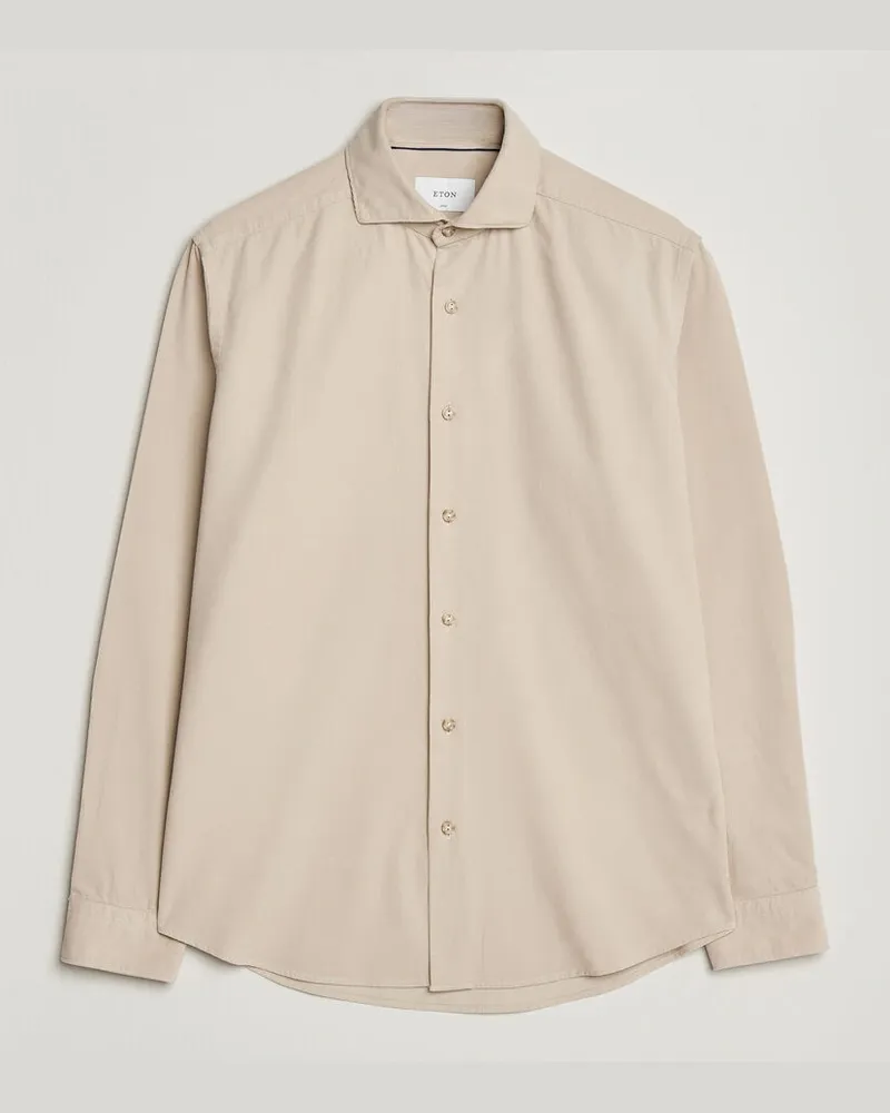 Eton Casual Fit Corduroy Shirt Beige Beige