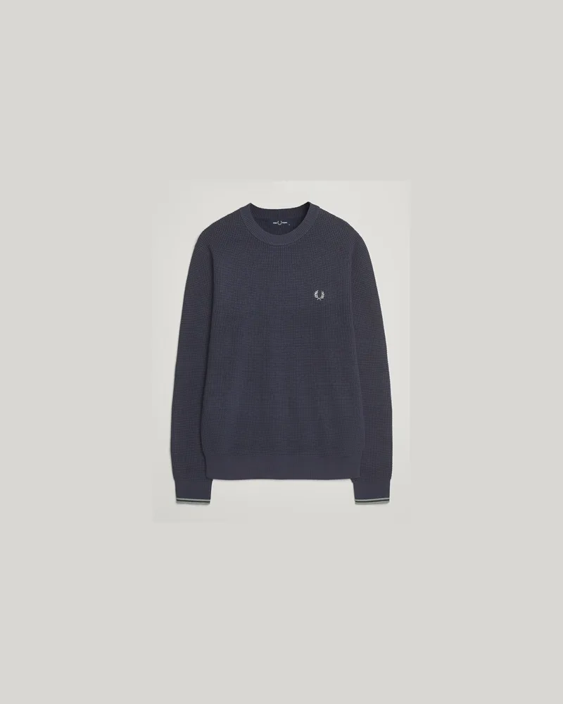 Fred Perry Waffle Stitch Jumper Dark Airforce Blau