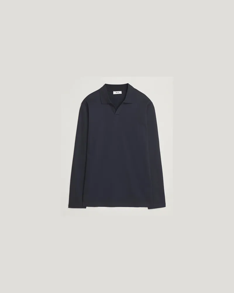 NN 07 Paul Long Sleeve Polo Navy Blue Blau