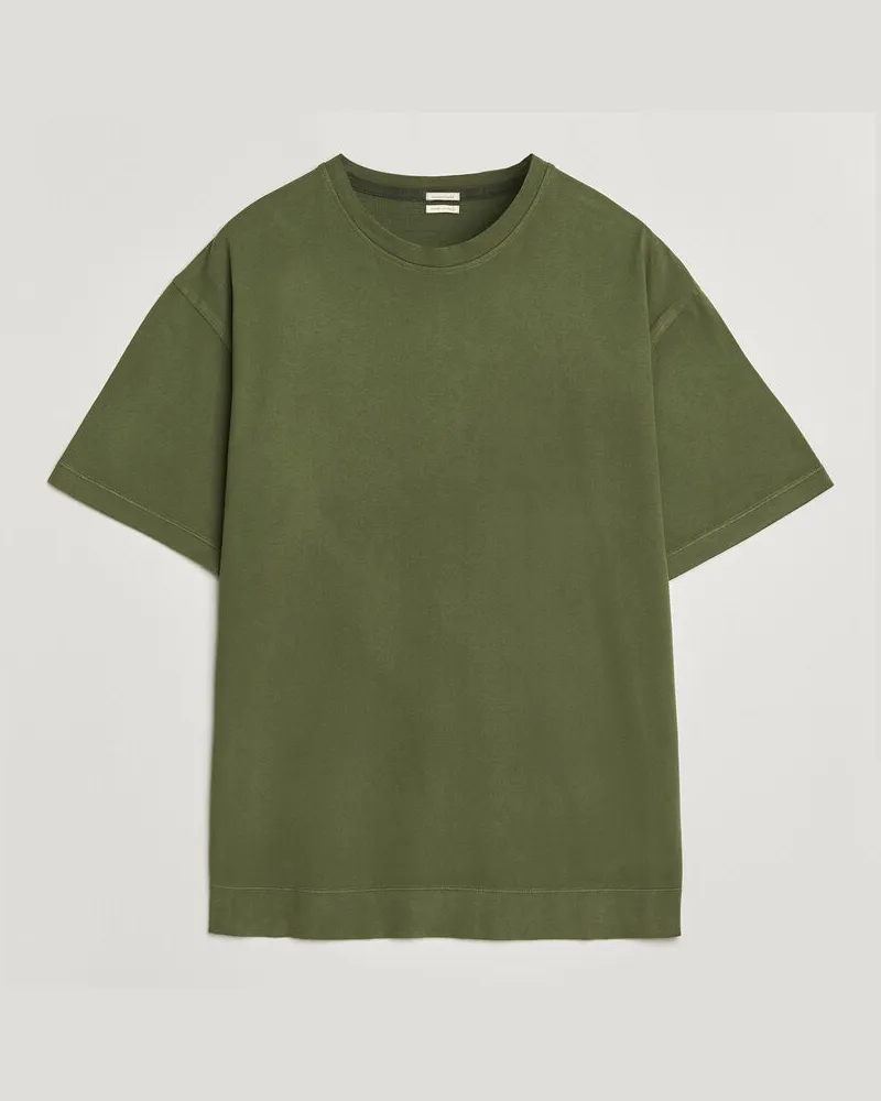 Massimo Alba Nevis Brushed Cotton T-Shirt Moss Green Grün