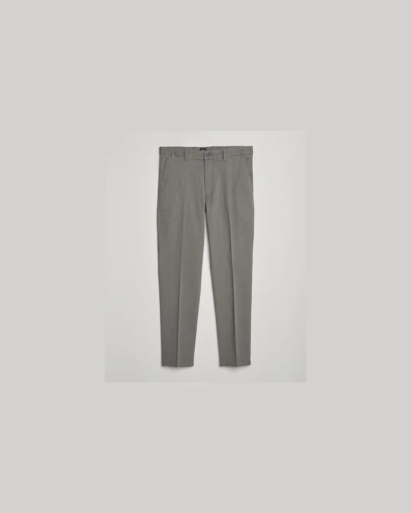 HUGO BOSS Kane Brushed Cotton Pleated Trousers Dark Grey Grau