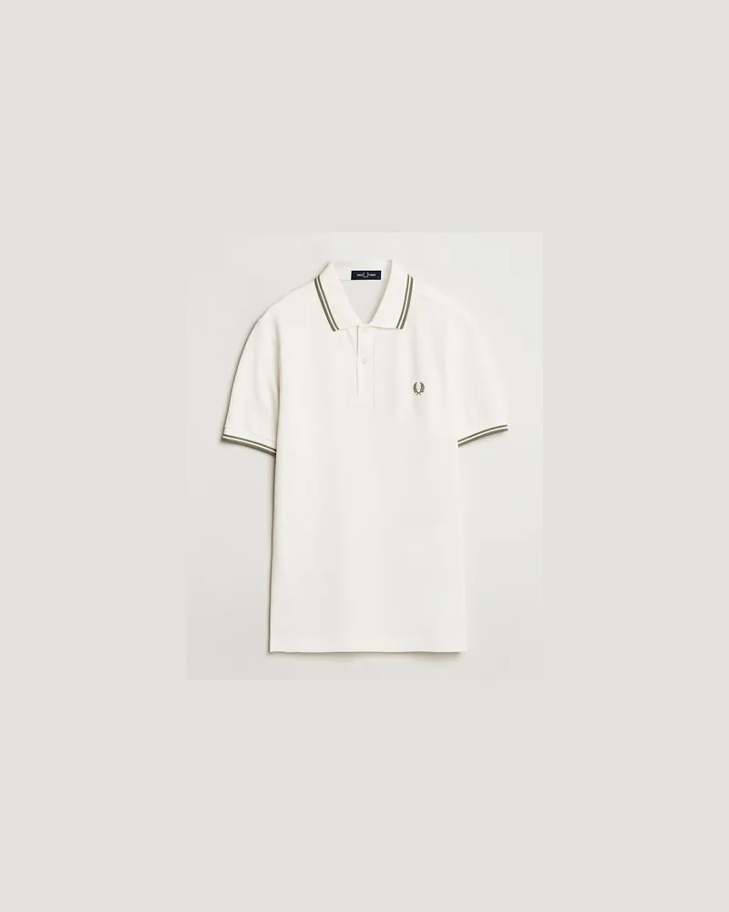 Fred Perry Twin Tipped Polo Shirt Light Ecru Weiß