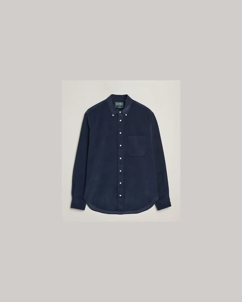 Gitman Vintage Corduroy Button Down Shirt Navy Blau