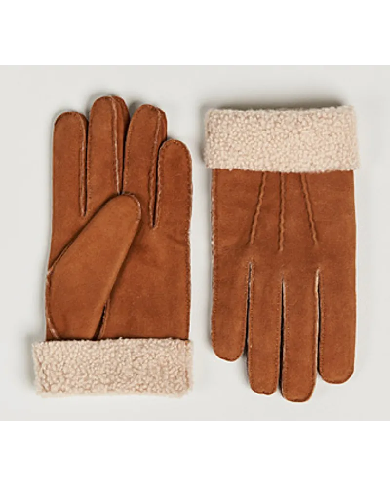 Hestra Bernard Lambskin Suede Glove Cognac Braun