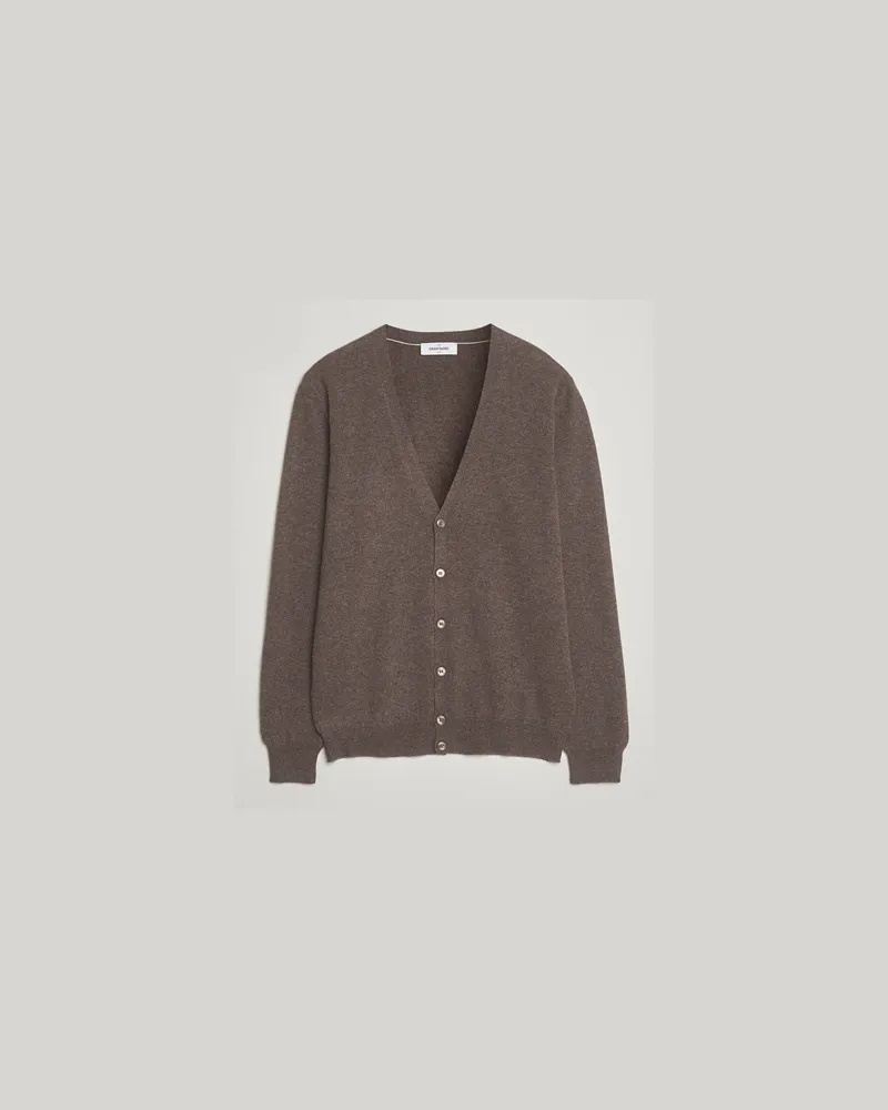Gran Sasso Wool/Cashmere Cardigan Brown Melange Braun