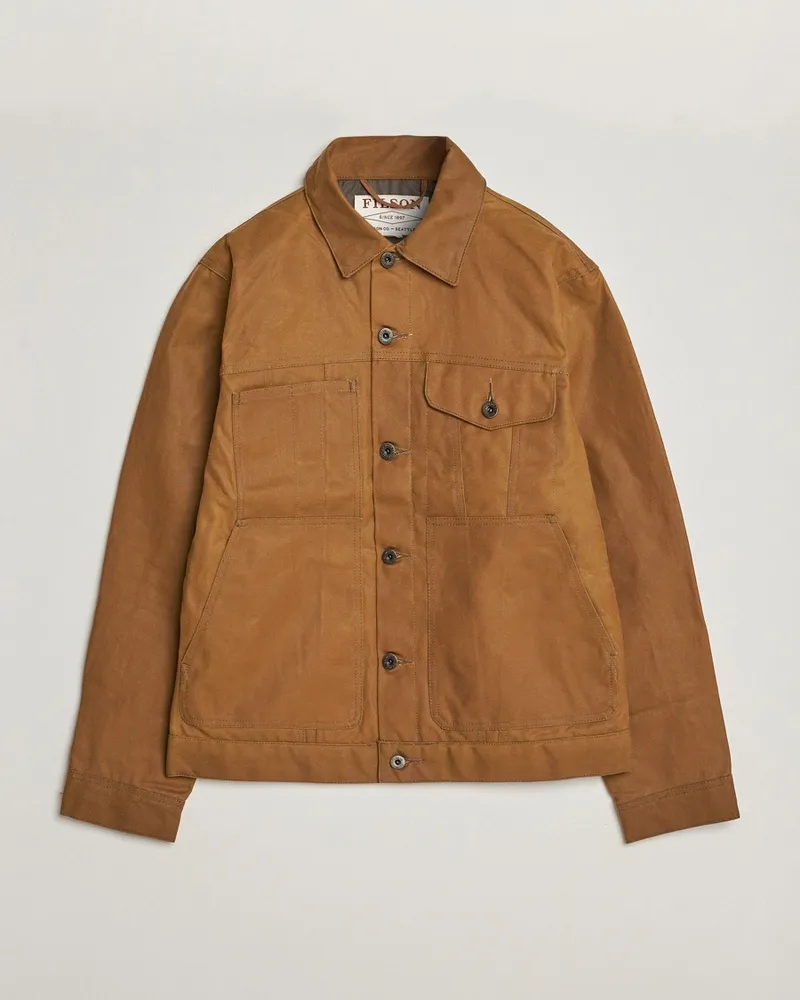 Filson Short Lined Tin Cloth Cruiser Dark Tan Braun