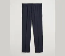Theo Relaxed Wool Trousers Navy