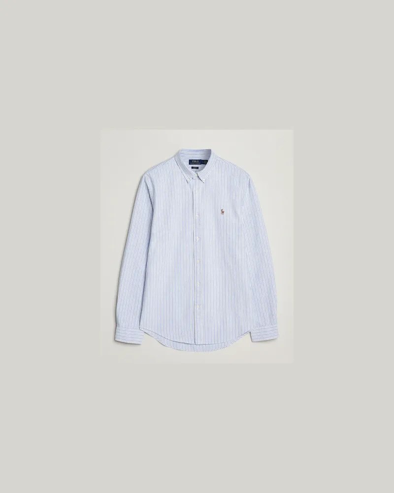 Ralph Lauren Slim Fit Oxford Striped Shirt Light Blue/White Blau