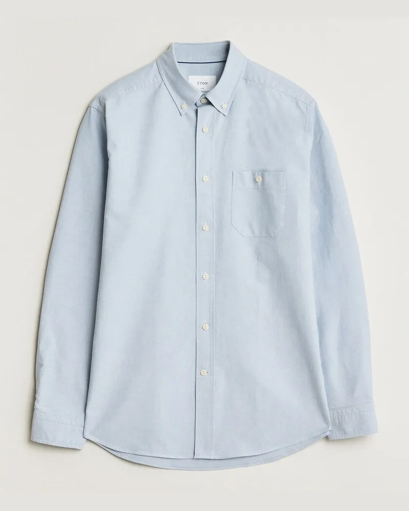 Eton Regular Fit Ivy Oxford Shirt Light Blue Blau