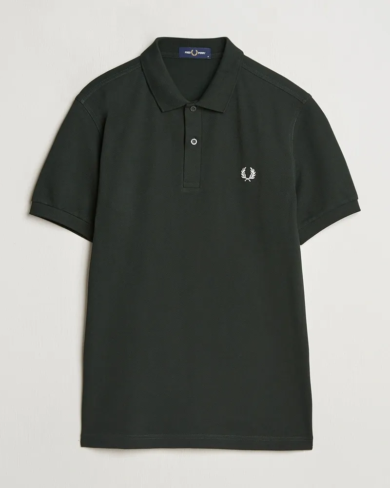 Fred Perry Plain Polo Shirt Night Green Grün