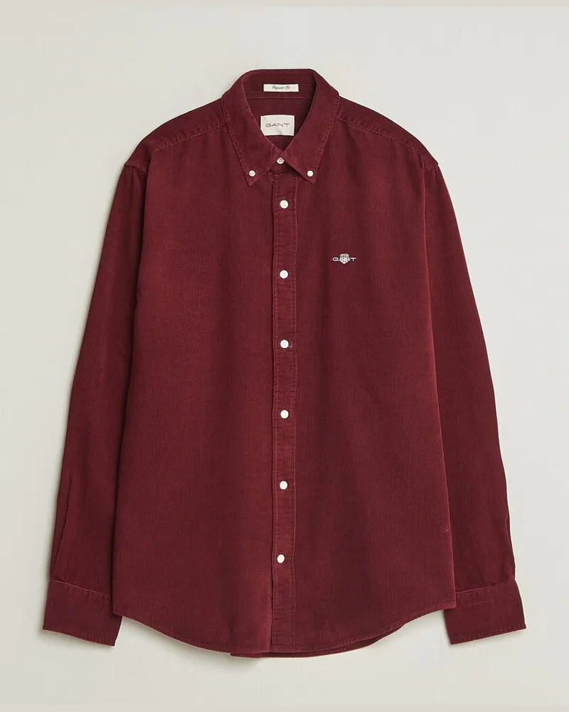 Gant Regular Fit Corduroy Shirt Deep Grape Wine Rot