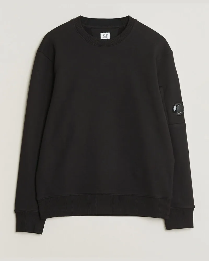 C.P. Company Diagonal Raised Fleece Lens Sweatshirt Black Schwarz
