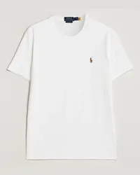 Ralph Lauren Luxury Pima Baumwoll Rundhals Tshirt White Weiß