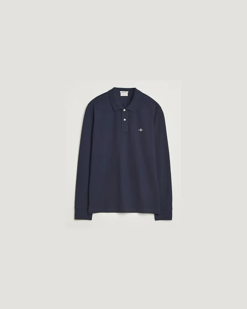 Gant Regular Shield Long Sleeve Polo Evening Blue Blau